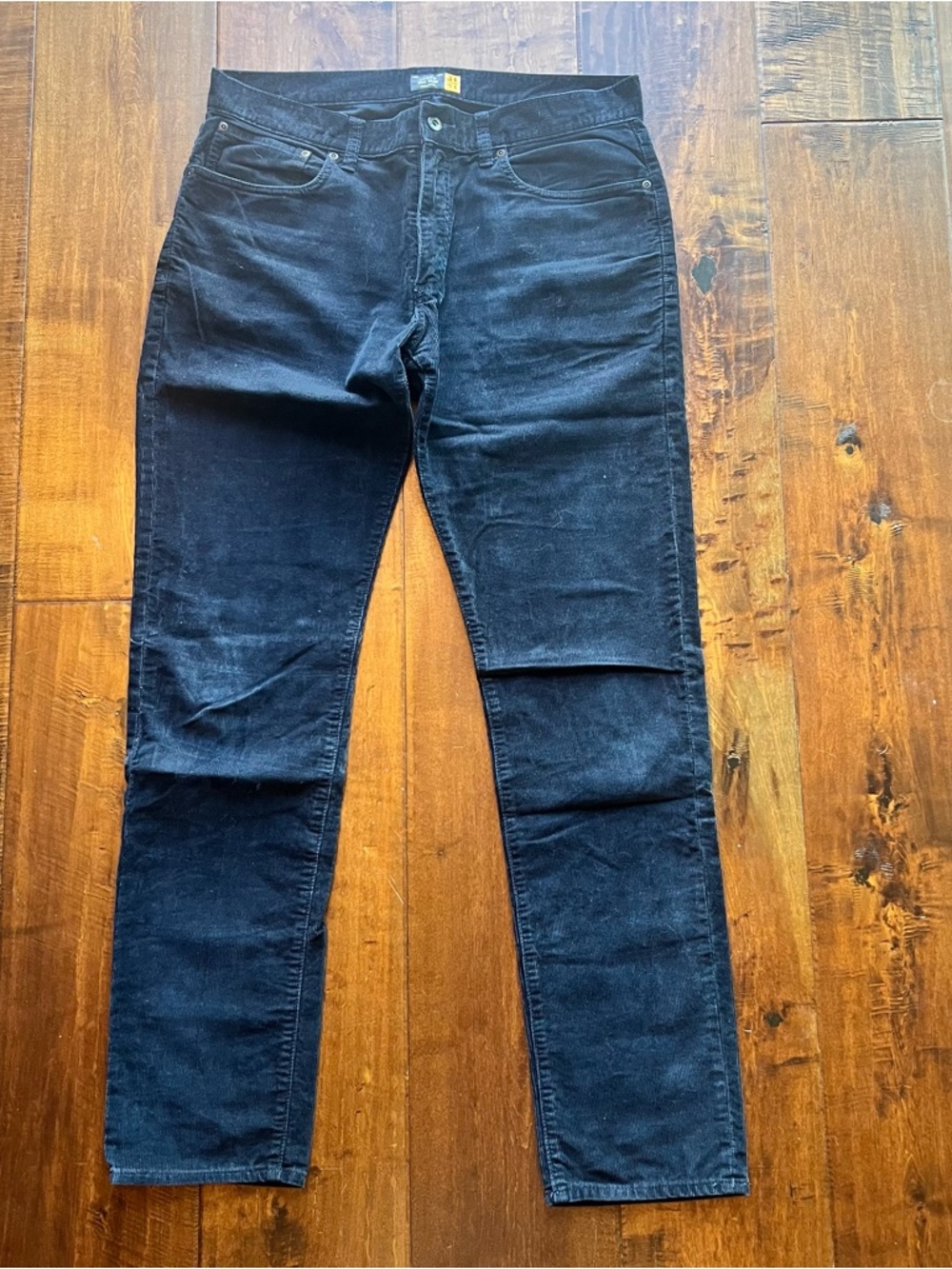 34x34 J. Crew Men's dark ink navy black Corduroy Pants 484 slim